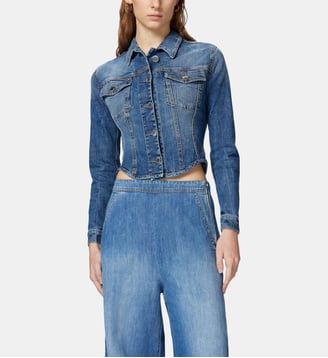 Blouson corset en denim indigo - Pinko - Bleu