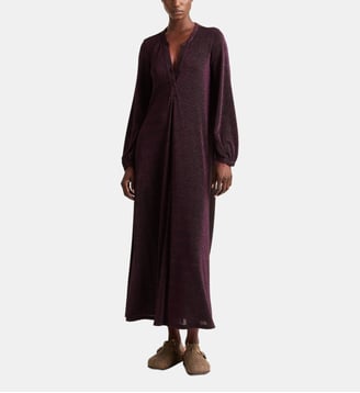 Robe amede en jersey lurex uni - Momonì - Violet