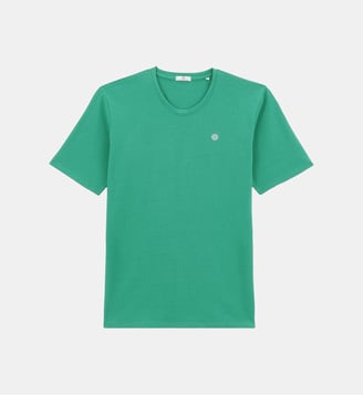 T-shirt col rond Théo en coton - Serge Blanco - Vert clair