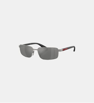 Lunettes de soleil Rectangulaire PS B54S - Prada Linea Rossa - Gris métallisé