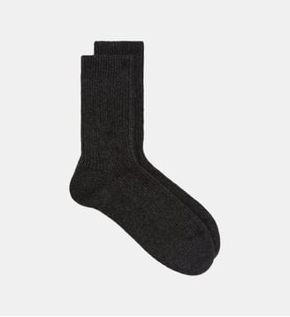 Chaussettes willy en cachemire - Agnès b. - Chiné gris foncé