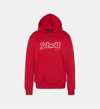 Sweatshirt à capuche imprimé - Schott - Rouge