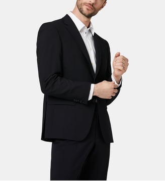 Veste de costume en laine mélangée regular Damians-S - Digel - Bleu nuit