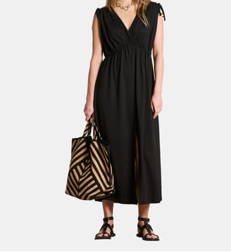 Robe longue en lyocell - La Fée Maraboutée - Noir