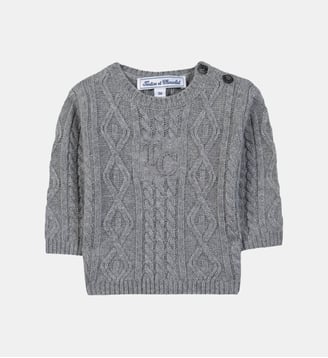 Pull -   laine maille torsadée - Tartine Et Chocolat - Gris clair