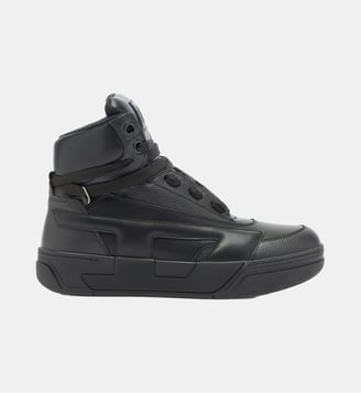S-D-Ollie - Sneakers montantes en cuir avec logo D - Diesel - Noir