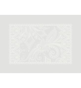 Set pur coton antitache motif jacquard rouge Grace flamboyant - Garnier Thiebaut - Perle