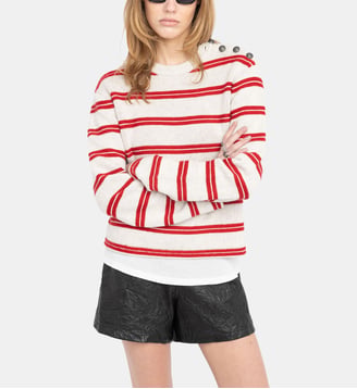 Pull Spikyz - Zadig&Voltaire - Gris chiné clair