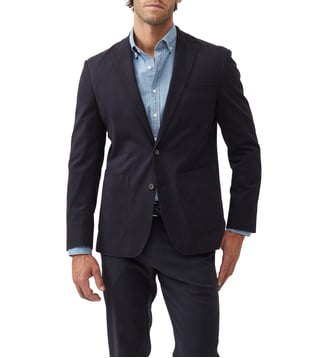 Veste blazer slim en coton et lyocell stretch Fairton - Rodd & Gunn - Marine