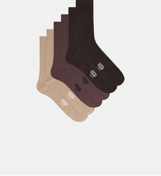 Lot de 3 Paires de Mi-Chaussettes Basique Coton - Dim - Marron