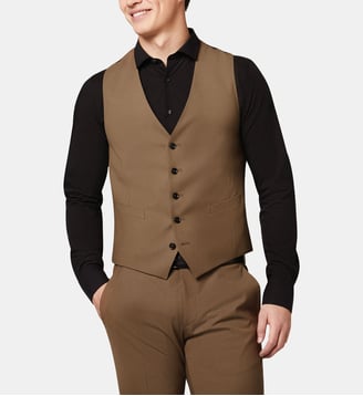 Gilet de costume extra slim Nicolo - Digel - Brun clair
