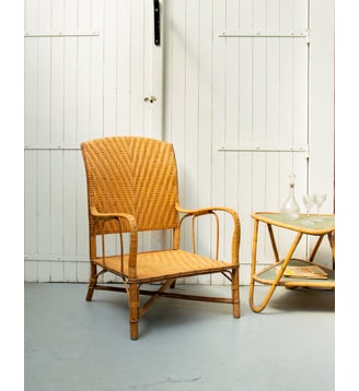 Fauteuil en osier Ernest N°70- Produit chiné - Debongout - Bois