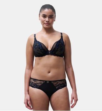 Culotte avec dentelle de Leavers - Chantelle - Crepuscular black