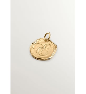 Charm artisanal en argent 925 doré 18K avec initiales E - Aristocrazy - Or