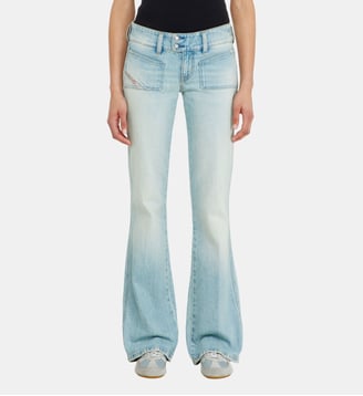 Bootcut Jeans Low Waist D-Hush - Diesel - Bleu clair