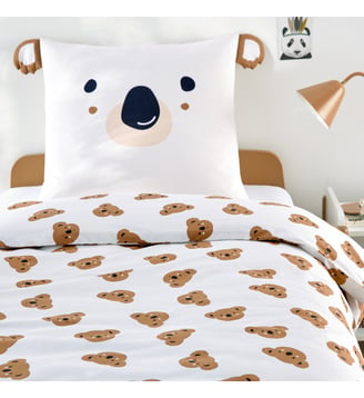 Parure de lit enfant 50% coton recyclé, taie carrée - La Redoute Interieurs - Imprimé animal