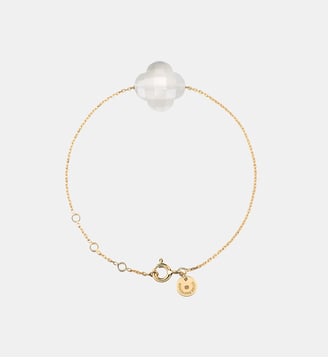 Bracelet, agate blanche, or jaune Morganne Bello