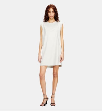 Robe courte en coton avec chaîne en relief - Diesel - Blanc