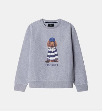Sweat À Col Rond Harry Coupe Regular - Hackett London - Light grey marl