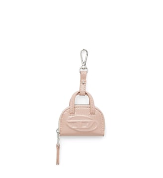 Porte-clés en naplak froissé et brillant - Diesel - Rose