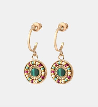 Boucles d'oreilles tiges percées   - Claudia - Satellite - Vert