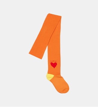 Collants avec cœur et logo Marni