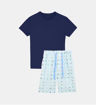 Pyjashort en jersey et popeline de coton - Summer Arthur