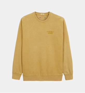 Sweat col rond Archives teinture old en coton - Serge Blanco - Jaune