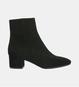 Boots parme - cuir velours - Manfield - Noir
