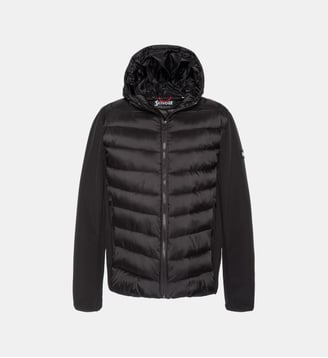 Blouson bi-matière à capuche - Schott - Noir