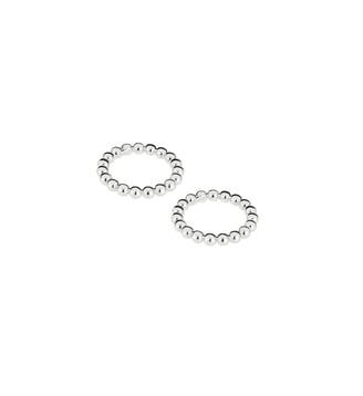 Ensemble de 2 ronds de serviette Métal argenté - PERLES - Christofle - Argent