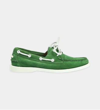 Chaussures bateaux newport - cuir velours - Fairmount - Vert