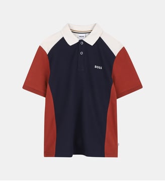 Polo manches courtes - BOSS Kidswear - Bleu cargo