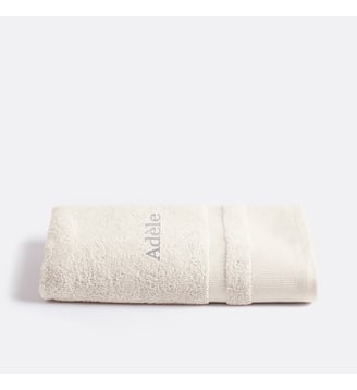 Drap de bain personnalisé coton égyptien Kheops - La Redoute Interieurs - Blanc cassé