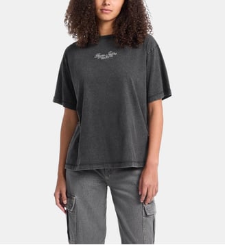 T-shirt logo ample en coton - Guess Jeans - Noir