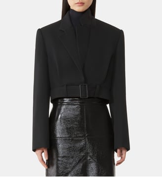 Veste Courte Ceinturée En Laine - Lanvin - Noir