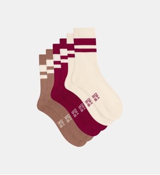 Lot de 3 paires de chaussettes en coton EcoDim Sport - Dim - Crème