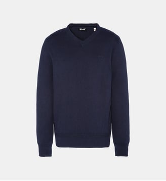 Pull col en V - Schott - Bleu marine