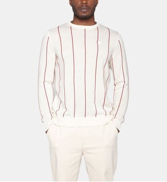 Pull Milo col rond à rayures - Serge Blanco - Blanc