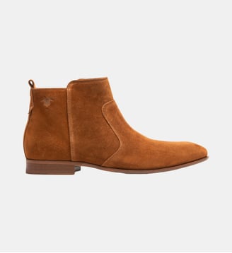 Bottines Anderson daim effet vieilli - Kost Paris - Marron clair