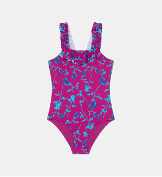 Maillot de bain une pièce Roses - Vilebrequin - Pourpre