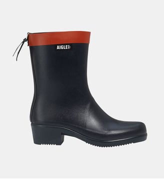 Bottines de pluie à talons MYRICA MID - Aigle - Bleu marine