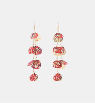 Boucles d'oreilles pétales Balagane imprimé feuillage - Balaboosté - Bordeaux