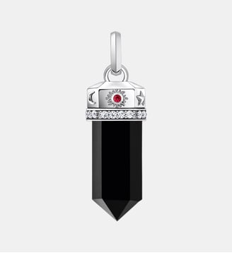 Pendentif hexagone onyx - Thomas Sabo - Argent