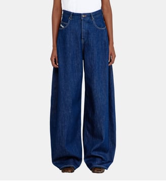 Relaxed Jeans High Waist 1987 D-Khelz - Diesel - Bleu foncé