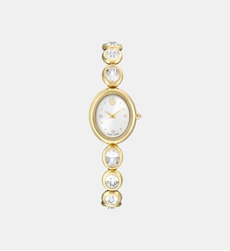 Montre Imber oval, Fabriqué en Suisse, Bracelet en métal, Acier inoxydable - Swarovski - White et gold tone pvd
