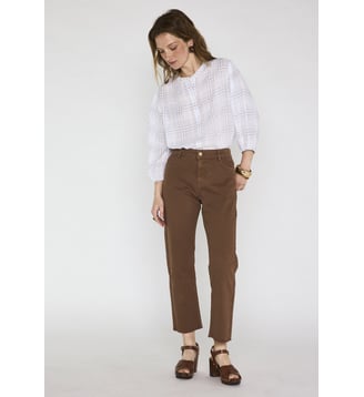 Jean Slim Et Cropped En Coton Mélangé Patience - Maison 123 - Tabac