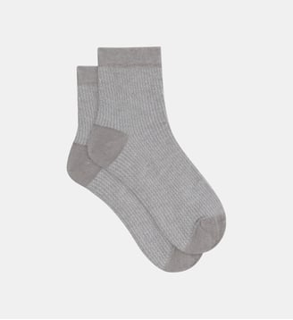 Chaussettes mi-hautes laine/viscose et fils de lurex Mode - Dim - Argenté