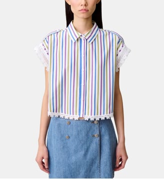 Chemise rayée dentelle - Claudie Pierlot - Multicolore