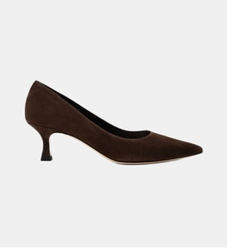 Rosa - Escarpins En Cuir Chèvre Velours Expresso - Parallèle - Noir